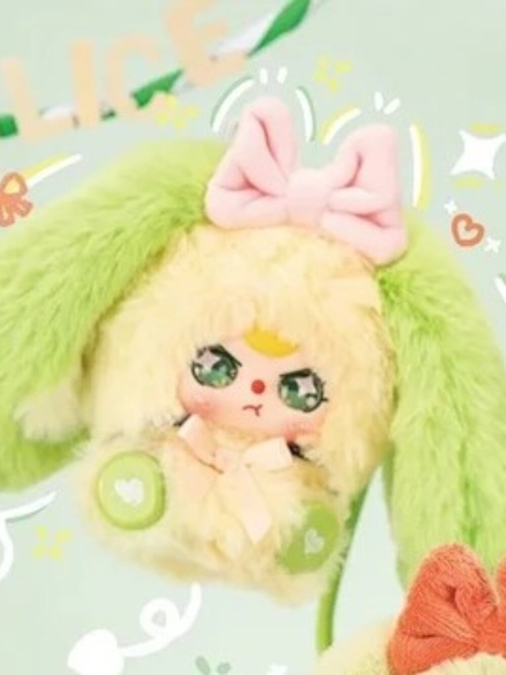 BABY THREE Alice Rabbit Town Plush Pendant - Green Prelude